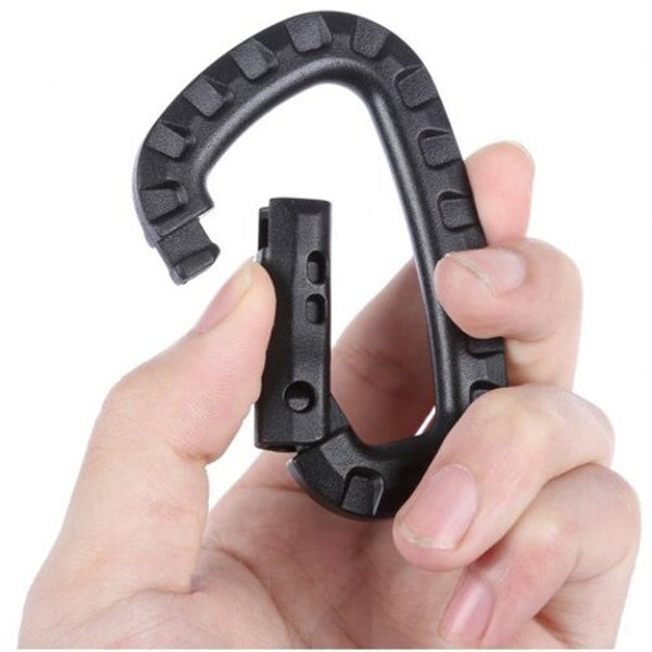 5Pcs Outdoor Carabiner D Ring Key Chain Clip Hook Black