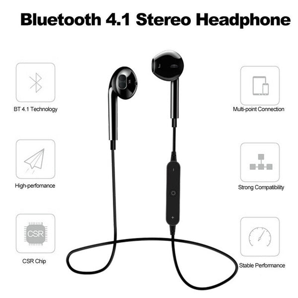 5Pcs S6 Bt 4.1 In Ear Sports Headphones White