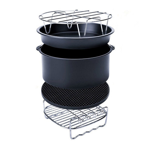5 Pieces Set 6 Inch Air Fryer Accessories Cake Pizza Bbq Roast Barbecue Baking Pan