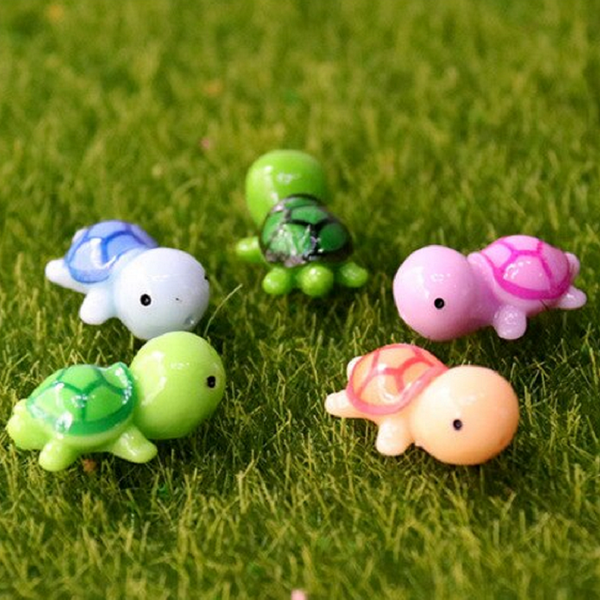 5Pcs Turtle Figurines Micro Landscape Handmade Resin Fairy Garden Miniatures