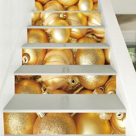 6 Stair Stickers Christmas Decoration Painting Golden Egg 6Pcs X 39 7 Inch No Frame