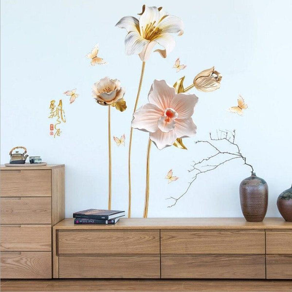 Flower Removable Wall Stickers Floral Home Decor