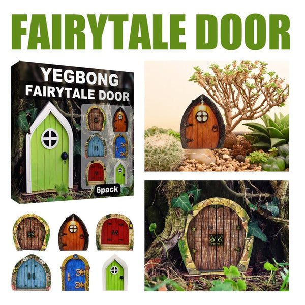 6Pcs/Set Vivid Decorative Miniature Fairy Door Portable Realistic Sculpture