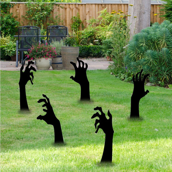 5Pcs Lawn Stake Ghost Zombie Hand Halloween Garden Decor