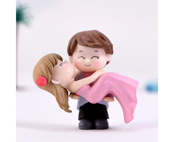 Sweet Couple Bride Groom Miniature Landscape Wedding Decorative Ornament
