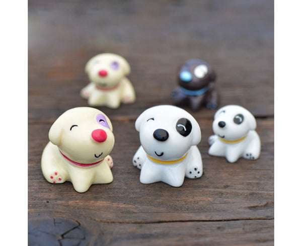 4Pcs Cute Resin Dog Puppy Miniature Doll Model Landscape Furnishings Home Decor-L