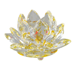 Artificial Quartz Crystal Lotus Flower Figurine Wedding Party Decor Souvenir
