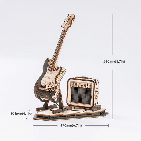 Robotime Rokr Electric Guitar Model Gift For Kids Adult Assembly Creative Toys