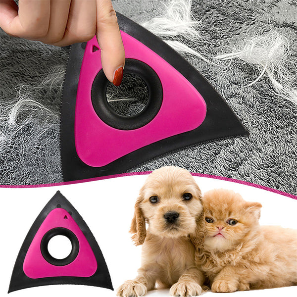 Triangle Electrostatic Dog Hair Cleaner Carpet Scraper Pet Animal Brush Cat Remover Supplies