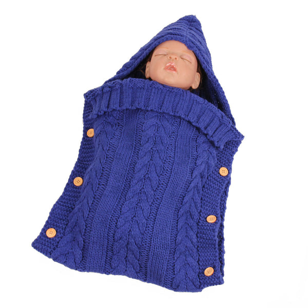 New Autumn Winter Newborn Baby Boy Girl Knit Sleeping Bag Clothes Infant Pure Color Hold Blanket