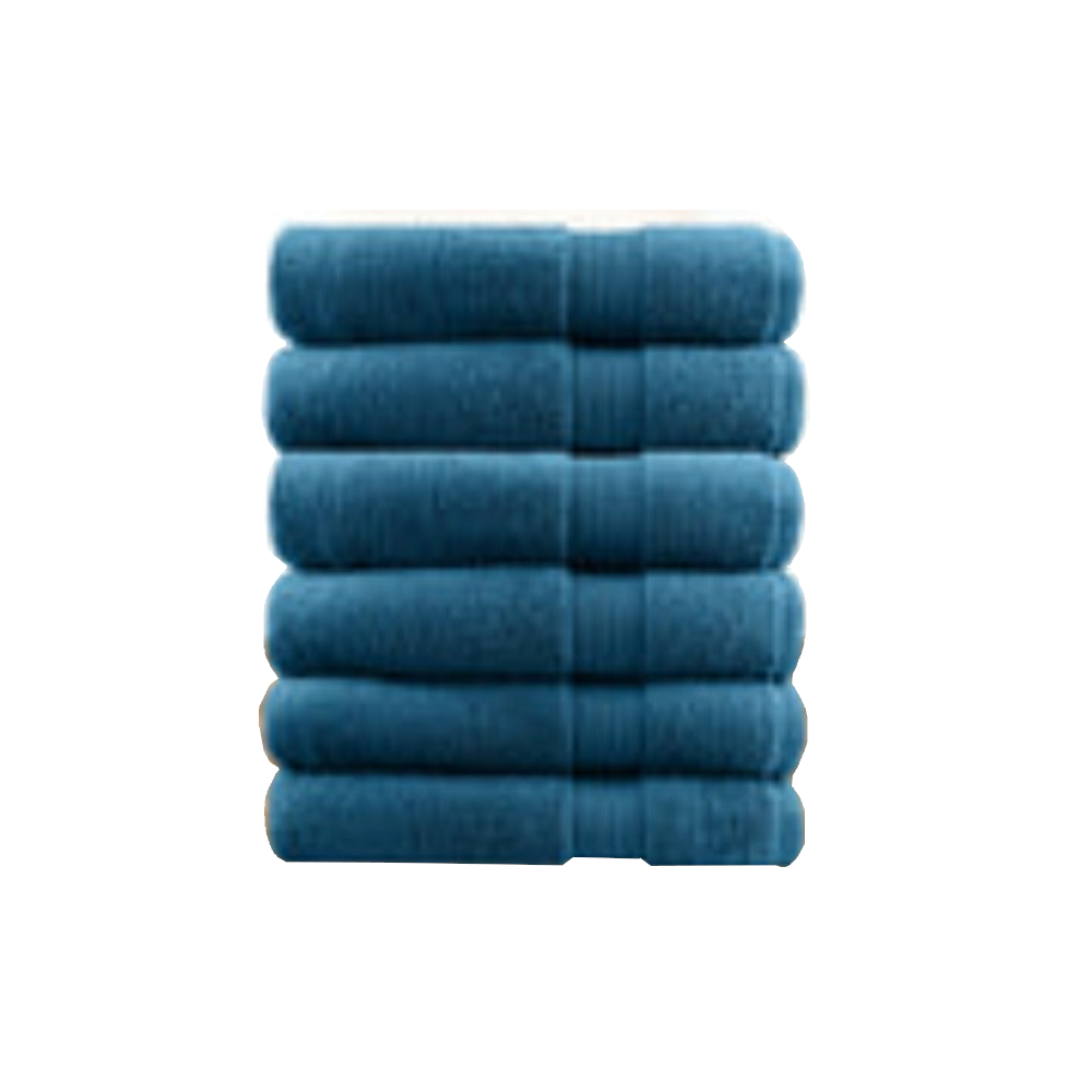6 Piece Ultra Light Cotton Hand Towels In Teal