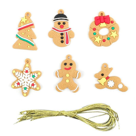 Christmas Tree Decorations 6Pcs / Set Gingerbread Man Hanging Pendants