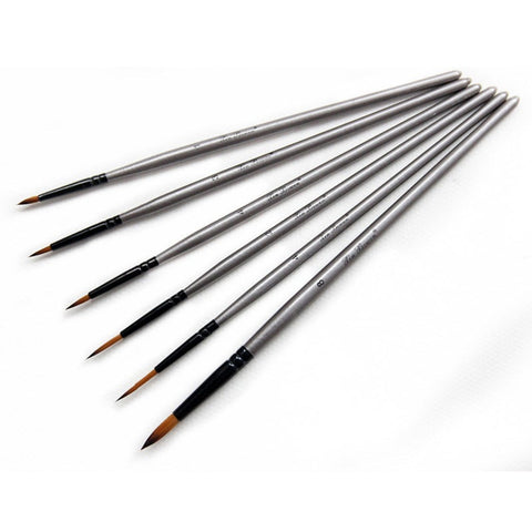 6Pcs/Set Silver Paint Brushes Nylon Hook Line Pen For Acrylic Watercolor