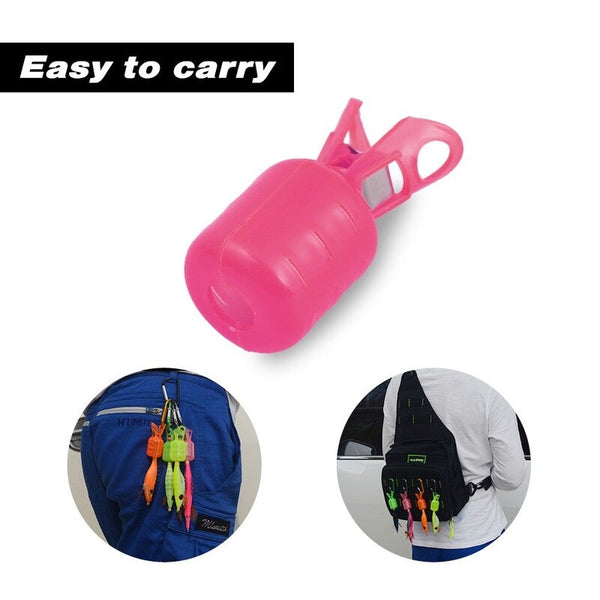 6Pcs Wood Shrimp Jig Squid Hook Caps Umbrella Covers Protectors With Carabiner Clips Yellow