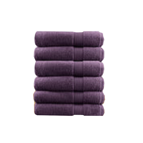 6 Piece Ultra Light Cotton Face Washers In Aubergine