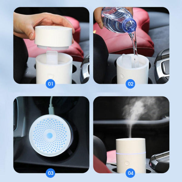 Car Diffuser Aroma Ultrasonic Water Mist Humidifier Lighting Oils Diffuer