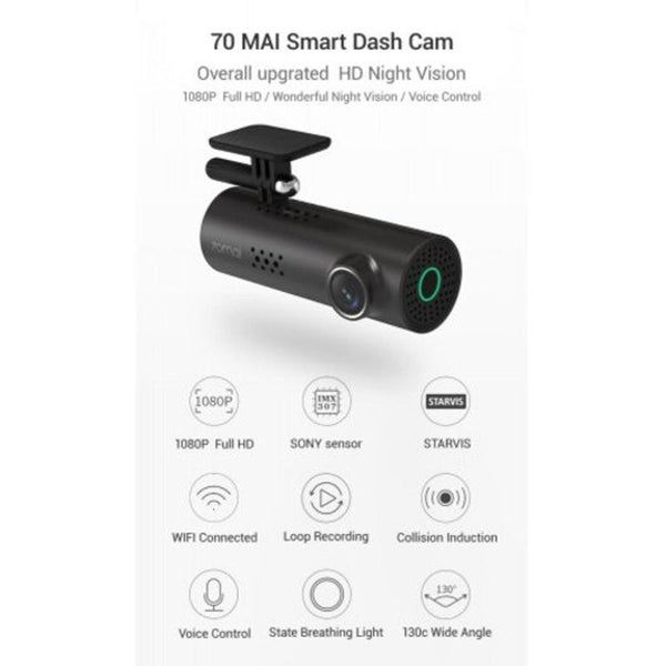 1S Car Dvr Camera Wifi App English Voice Control 1080P Night Vision From Xiaomi Youpin None