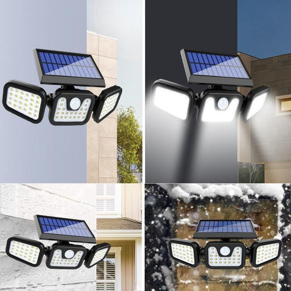 Outdoor 74 Led Solar Powered Sunlight 3 Modes Pir Motion Sensor Lamp