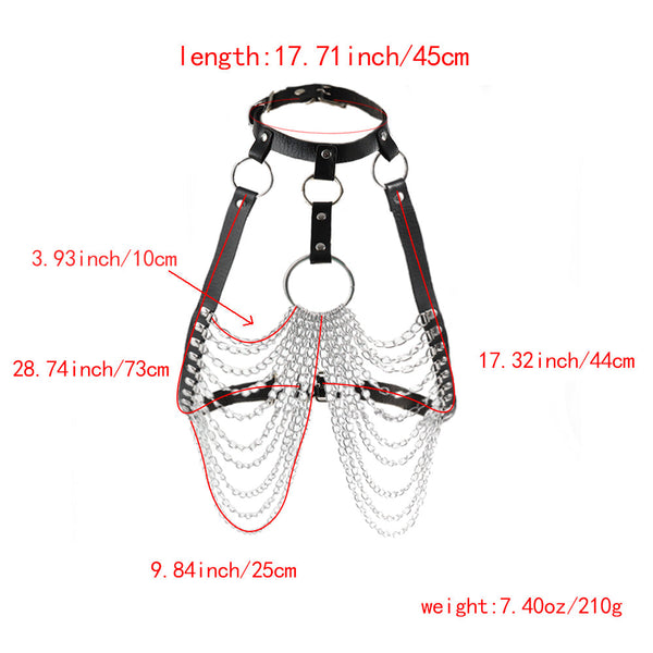Punk Ladies Waist Chain Fringe Multi-Layer Body Metal Strap Sexy Accessories Horse Leather Goods