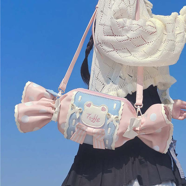 Embroidered Cute Portable Candy-Shaped Shoulder Messenger Bag
