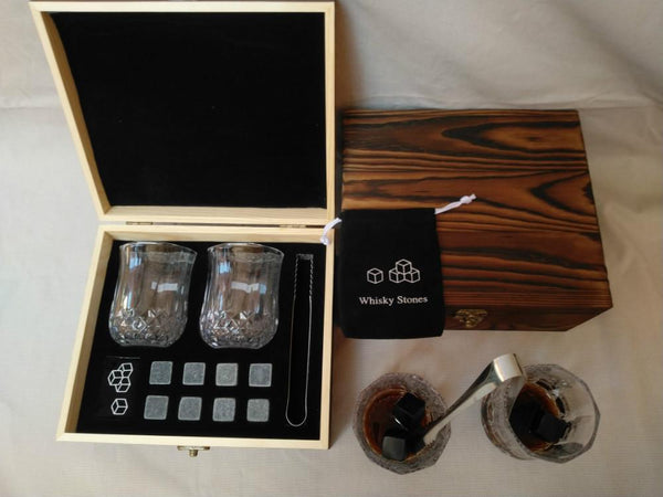Whisky Stones Drinking Glass Gift Pack Father's Day
