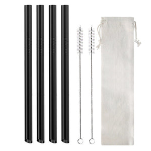 7Pcs Boba Bubble Tea Straw Extra Wide Stainless Steel Metal Reusable Straws Pack