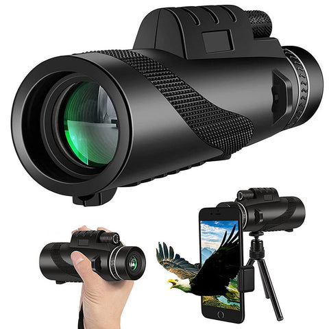 80X100 Monoculars High Power Telescope With Smartphone Clip And Tripod For Travel Hiking Scenery