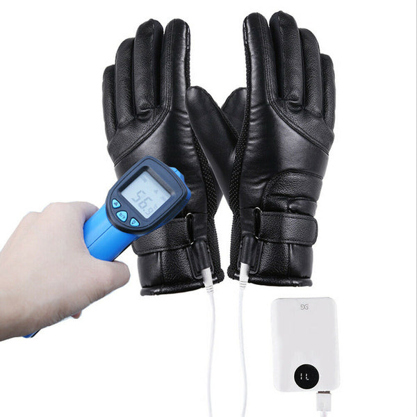 Winter Electric Heated Gloves Windproof Cycling Warm Heating Touch Screen Skiing