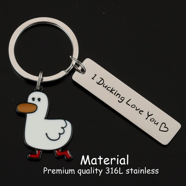 Funny Lover Gift You Cute Duck Pun Keychain Couples Gifts Valentine