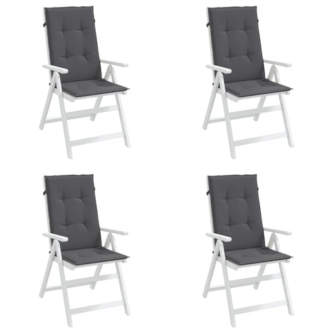 Garden Highback Chair Cushions 4 Pcs 120X50x3 Cm Fabric