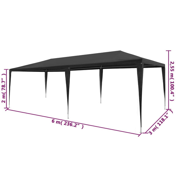 Party Tent 3X6 M Pe Anthracite