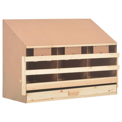 Chicken Laying Nest 3 Compartments 93X40x65 Cm Solid Pine Wood