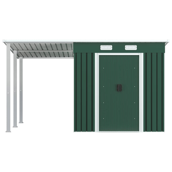 Garden Shed With Extended Roof 346X193x181 Cm Steel