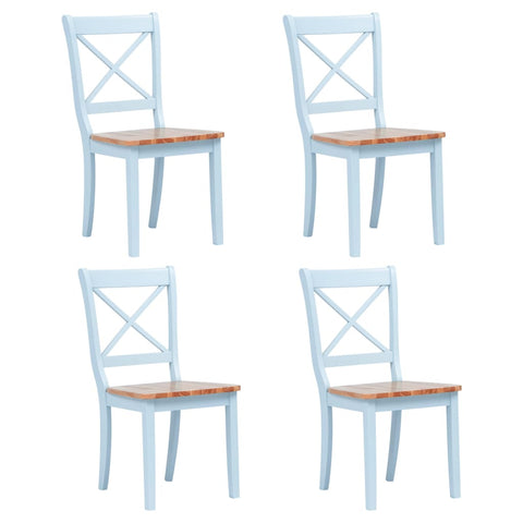 Dining Chairs 4 Pcs Grey And Light Wood Solid Rubber