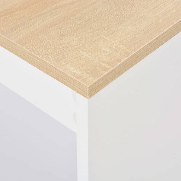 Bar Table With Shelf White 110X50x103 Cm