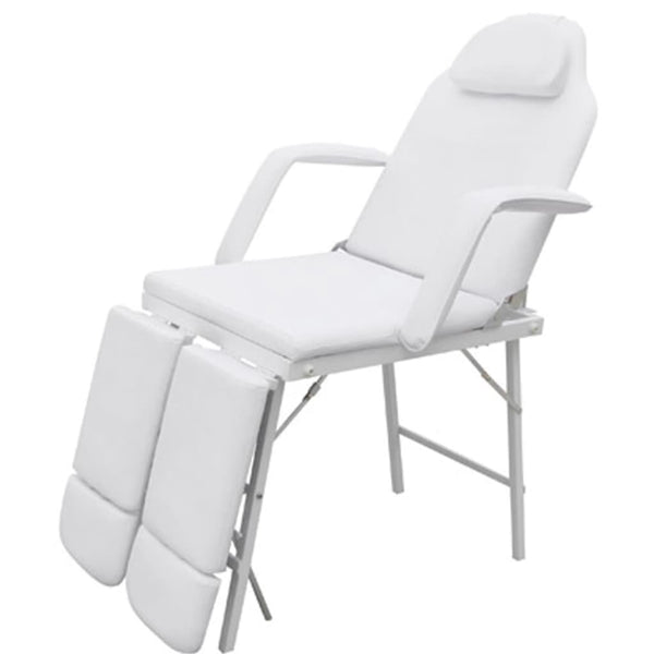 Portable Facial Treatment Chair Faux Leather 185X78x76 Cm White