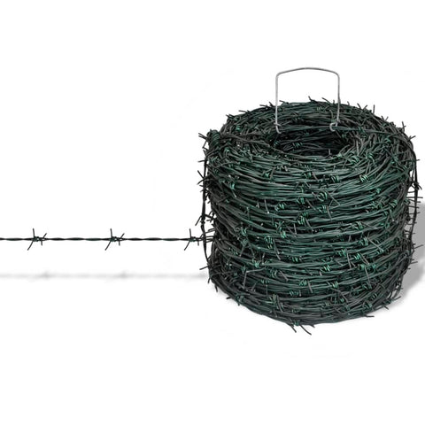 Barbed Wire Entanglement Green Roll 100 M