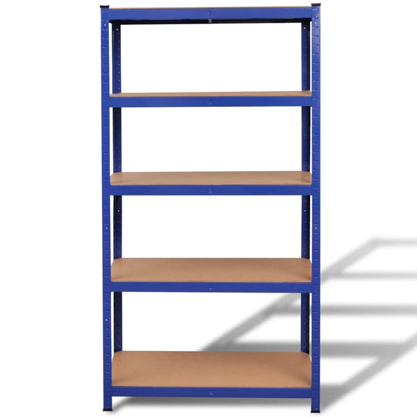 5-Layer Storage Shelf Blue Steel&Engineered Wood