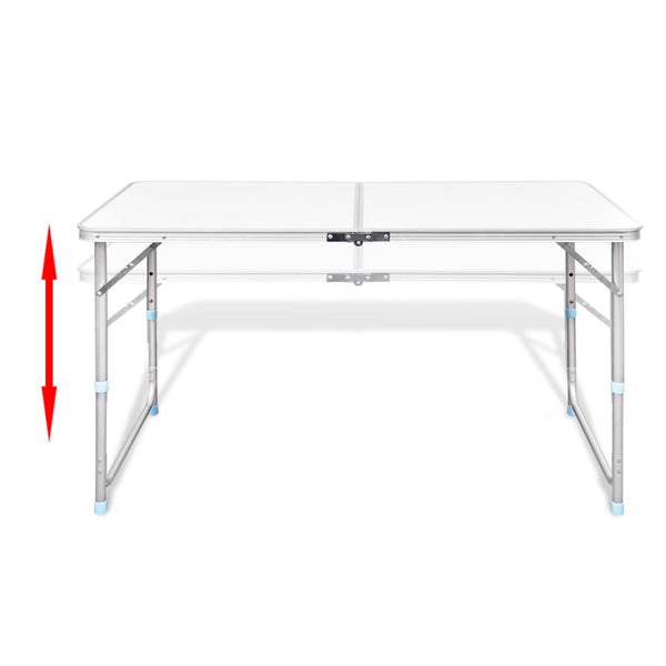 Foldable Camping Table Height Adjustable Aluminium 120 X 60 Cm