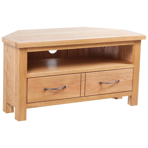 Tv Cabinet With Drawer 88 X 42 46 Cm Solid Oak Wood