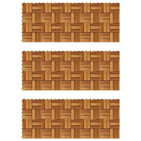 Decking Tiles 30 X Cm Acacia Set Of