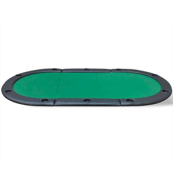 Vidaxl 10-Player Foldable Poker Tabletop Green