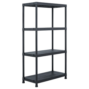 Storage Shelf Rack Black 100 Kg 60X30x138 Cm Plastic