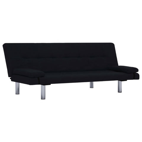 Sofa Bed With Two Pillows Black