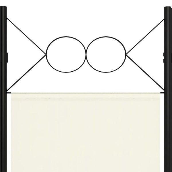 6-Panel Room Divider Cream White 240X180 Cm