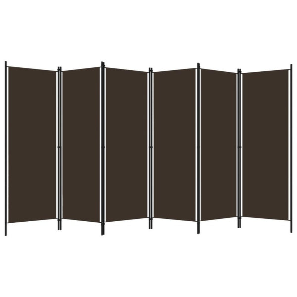 6-Panel Room Divider Brown 300X180 Cm