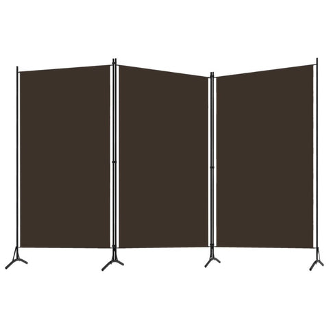 3-Panel Room Divider Brown 260X180 Cm Fabric