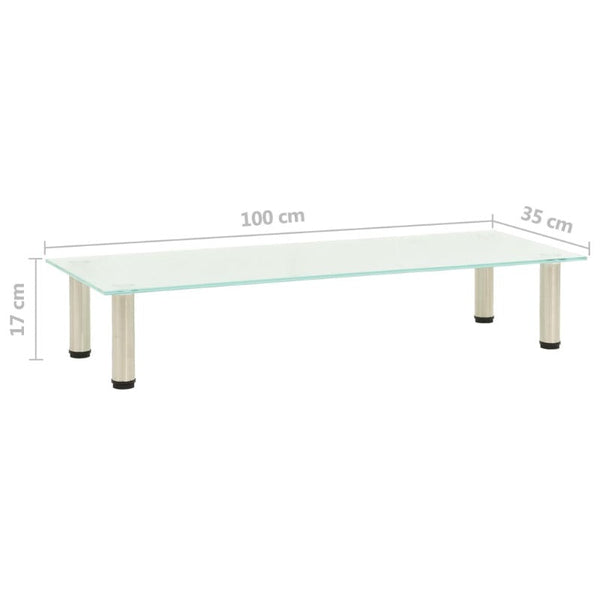 Tv Stand Frosted 100X35x17 Cm Tempered Glass