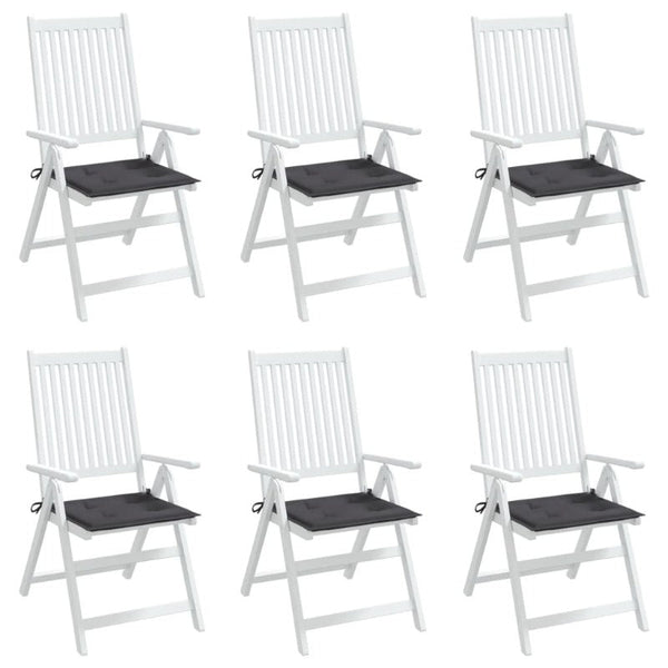 Garden Chair Cushions 6 Pcs Anthracite 40X40x3 Cm Oxford Fabric