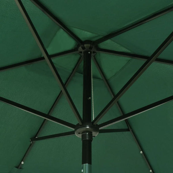 Parasol With Leds And Steel Pole Green 2X3 M